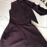 Vestito donna sartoria in raso di seta e organza