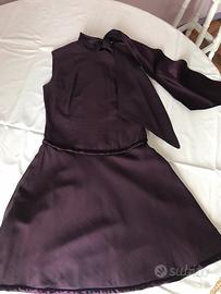 Vestito donna sartoria in raso di seta e organza