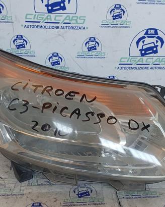 Citroen C3 Picasso 2010 faro anteriore dx