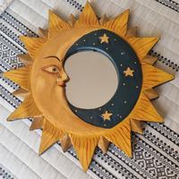 specchio sole luna in legno cm 29