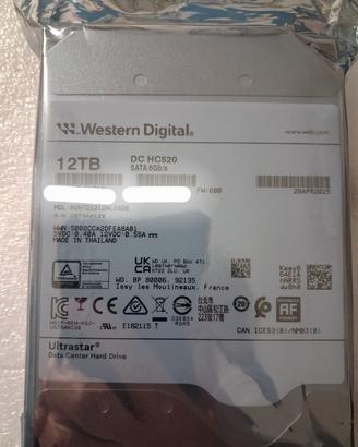 hardisk western digital 12TB DC HC sata 520 6Gb