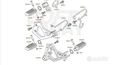 Staffa pedana post Sx Kawasaki KL 650 Tengai 35011