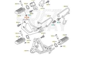 Staffa pedana post Sx Kawasaki KL 650 Tengai 35011
