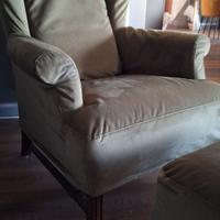 poltrona berger con puff appoggiapiedi