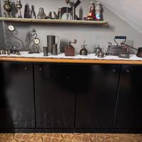 Mobile basso multiuso con ante - colore nero