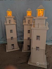 Faro in legno soprammobile decorazione con illumin