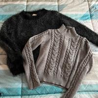 Set pullover donna invernali xs nero grigio