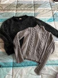 Set pullover donna invernali xs nero grigio
