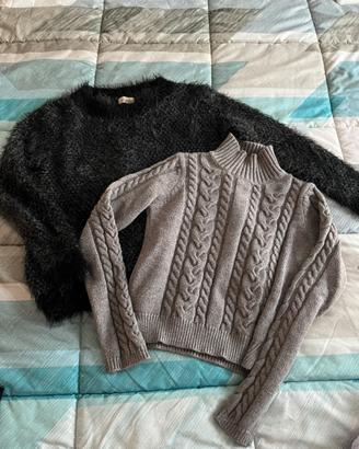 Set pullover donna invernali xs nero grigio