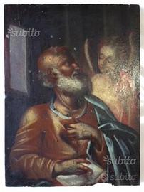 San Matteo e l'Angelo - olio su tavoletta fine 600