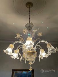 Lampadario vetro stile Murano anni 70 – 6 luci