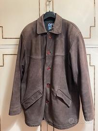 Giacca vintage in pelle marrone