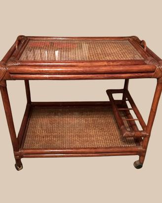 Carrello Bar in rattan Vintage Anni 60