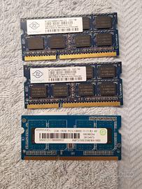 3 Moduli Ram DDR3 per notebook