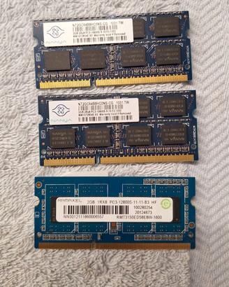3 Moduli Ram DDR3 per notebook