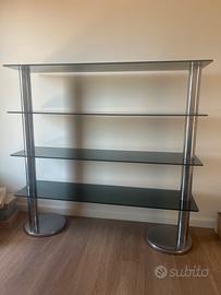 Vetrina libreria cristallo e acciao vintage