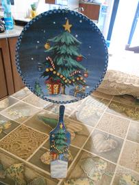 PIATTO E PALETTA NATALIZIO IN CERAMICA.