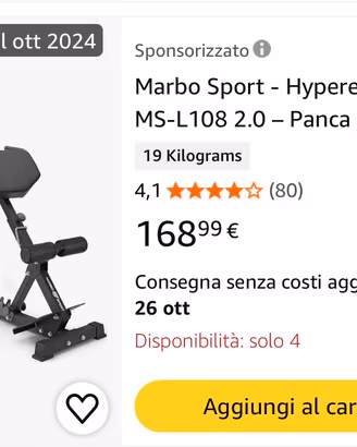 Panca lombari Marbo Sport Hyperextension MS-L108