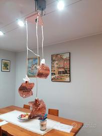 Lampadario 3 luci ramato