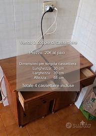 Coppia di cassettiere in legno – a coppia