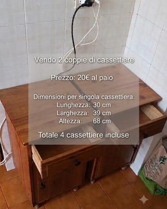 Coppia di cassettiere in legno – a coppia