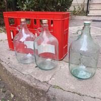 3 bottiglioni/fiaschi da 5L con portabottiglione