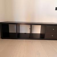 IKEA Kallax scaffale nero 42x147 con 2 cassetti