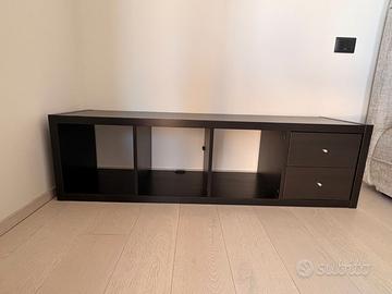 IKEA Kallax scaffale nero 42x147 con 2 cassetti