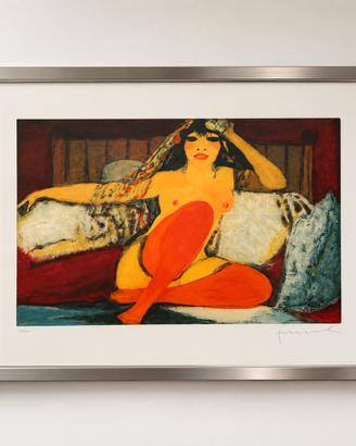 Salvatore Fiume Litografia Donna Nuda