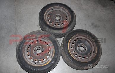 Kit n°3 cerchi in ferro R14+pneumatici Fiat Punto