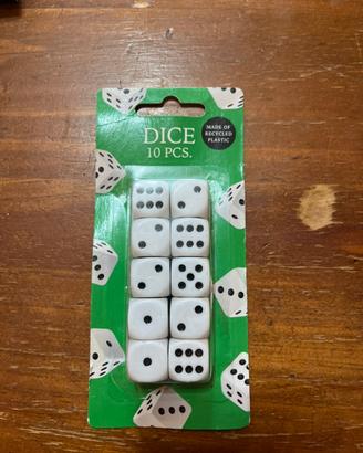 Set 10 Dadi da Gioco Bianchi
