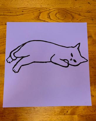 Stampa lineografica gatto