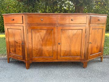 Grande credenza scantonata in noce Luigi Filippo