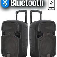 COPPIA CASSE AMPLIFICATE BT KARAOKE DJ  900W 10"