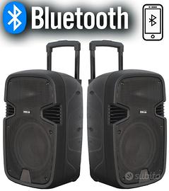 COPPIA CASSE AMPLIFICATE BT KARAOKE DJ  900W 10"