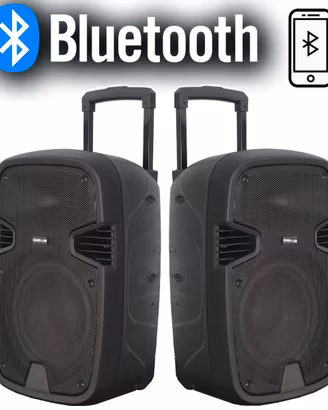 COPPIA CASSE AMPLIFICATE BT KARAOKE DJ  900W 10"