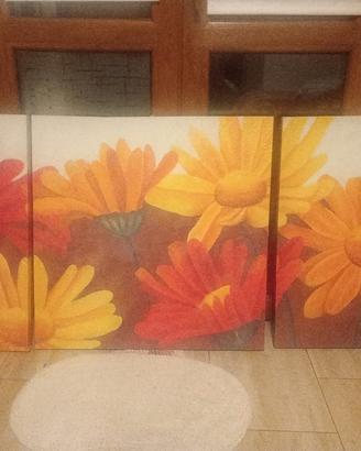 quadro a pannelli tema fiori