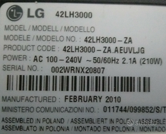 TV LG LH3000 ricambi