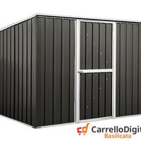 Casetta box giardino Acciaio 260x185cm nero