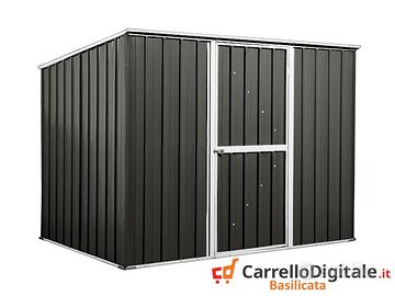 Casetta box giardino Acciaio 260x185cm nero