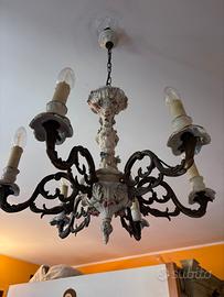 Lampadario vintage in ceramica porcellana