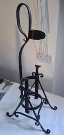 Portabottiglie vintage anni '70 in ferro battuto