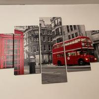 Quadro su tela Londra in cinque pezzi