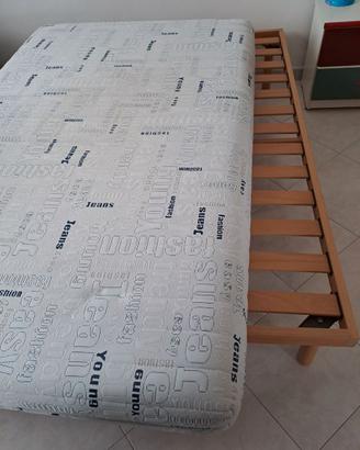 Letto 1 piazza e mezzo + materasso memory