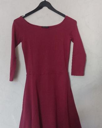 vestito terranova color borgogna in cotone