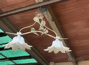 Lampadario Sospensione 3 luci stile floreale