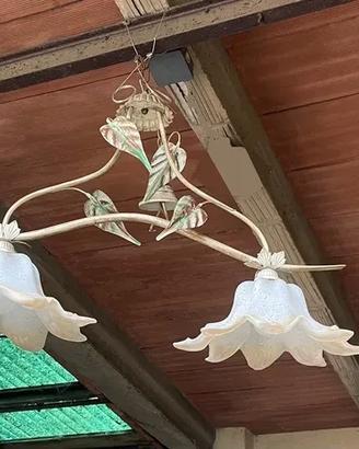 Lampadario Sospensione 3 luci stile floreale