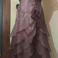 Abito da cerimonia in organza e coprispalle 