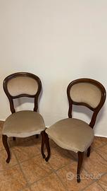 Sedie antiche in velluto