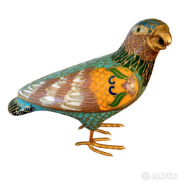 Uccello Pappagallo Cloisonné Vintage